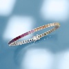 image:imageRossSimons 870 ct tw Simulated Multicolored Sapphire Tennis Bracelet in Sterling SilverSapphire