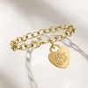 image:imageRossSimons Italian 14kt Yellow Gold Personalized Heart Charm Bracelet
