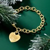 image:imageRossSimons Italian 14kt Yellow Gold Personalized Heart Charm Bracelet