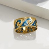 image:imageRossSimons Italian 14kt Yellow Gold Wave Ring With Blue EnamelNo Gemstone