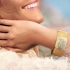 image:imageRossSimons Italian 18kt Gold Over Sterling DiamondCut and Polished Omega Braceletno gemstone
