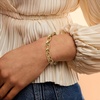 image:imageRossSimons Italian 18kt Gold Over Sterling Textured and Polished MultiLink Braceletno gemstone