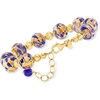 image:imageRossSimons Italian Blue Murano Glass Bead Bracelet in 18kt Gold Over Sterling 7 inches