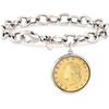 image:imageRossSimons Italian Genuine 20Lira Coin Charm Bracelet in Sterling Silverno gemstone