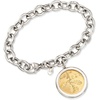 image:imageRossSimons Italian Genuine 20Lira Coin Charm Bracelet in Sterling Silverno gemstone