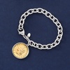 image:imageRossSimons Italian Genuine 20Lira Coin Charm Bracelet in Sterling Silverno gemstone