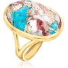 image:imageRossSimons Kingman Turquoise Ring in 18kt Gold Over SterlingCreated Turquoise