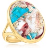 image:imageRossSimons Kingman Turquoise Ring in 18kt Gold Over SterlingCreated Turquoise