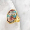 image:imageRossSimons Kingman Turquoise Ring in 18kt Gold Over SterlingCreated Turquoise