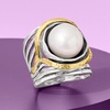 image:imageRossSimons Pearl or Gemstone Openwork Ring in Silver and 14kt Yellow Gold