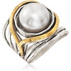 image:imageRossSimons Pearl or Gemstone Openwork Ring in Silver and 14kt Yellow Gold