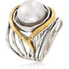 image:imageRossSimons Pearl or Gemstone Openwork Ring in Silver and 14kt Yellow Gold