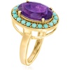image:imageRossSimons Turquoise and 480 Carat Amethyst Halo Ring in 18kt Gold Over SterlingAmethyst