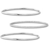 image:imagePure Collection by RossSimons Italian Sterling Silver Jewelry Set 3 Polished and Beaded Bangle Braceletsno gemstone