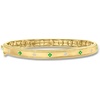 image:imageRossSimons 010 ct tw Emerald Flower Bangle Bracelet With Diamonds in 18kt Gold Over SterlingEmerald