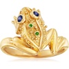 image:imageRossSimons 010 ct tw Sapphire Frog Ring With Chrome Diopsides in 18kt Gold Over SterlingDiopside