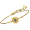 image:imageRossSimons 015 ct tw Black Diamond Sunflower Bolo Bracelet in 18kt Gold Over Sterling