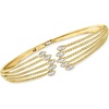 image:imageRossSimons 025 ct tw Diamond MultiRow Cuff Bracelet in 18kt Gold Over SterlingDiamond