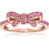 image:imageRossSimons 030 ct tw Pink Sapphire Bow Ring in 18kt Rose Gold Over SterlingSapphire