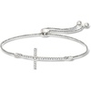 image:imageRossSimons 033 ct tw Diamond Cross Bolo Bracelet in Sterling Silver