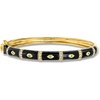 image:imageRossSimons 040 ct tw White Topaz Evil Eye Bangle Bracelet With Emeralds and Black Enamel in 18kt Gold Over SterlingEmerald