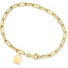 image:imageRossSimons 10kt Yellow Gold Paw Print Charm Paper Clip Link Braceletno gemstone