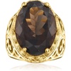 image:imageRossSimons 1100 Carat Smoky Quartz Ring in 18kt Gold Over SterlingQuartz