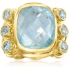 image:imageRossSimons 1300 Carat Aquamarine and 70 ct tw Sky Blue Topaz Ring in 18kt Gold Over SterlingAquamarine