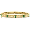 image:imageRossSimons 140 ct tw Emerald and 15 ct tw Diamond Bangle Bracelet in 18kt Gold Over SterlingEmerald