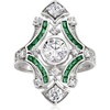 image:imageRossSimons 155 ct tw CZ and 20 ct tw Simulated Emerald Ring in Sterling SilverEmerald