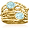image:imageRossSimons 170 ct tw Sky Blue Topaz Highway Ring in 18kt Gold Over SterlingTopaz
