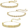 image:imageRossSimons 18kt Gold Over Sterling Jewelry Set 3 MultiLink Bolo Bracelets