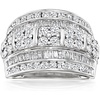 image:imageRossSimons 200 ct tw Baguette and Round Diamond MultiRow Ring in Sterling SilverDiamond