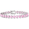image:imageRossSimons 2000 ct tw HeartShaped Simulated Pink Sapphire Tennis Bracelet in Sterling SilverSapphire