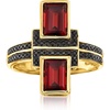 image:imageRossSimons 240 ct tw Garnet and 10 ct tw Black Spinel Ring in 18kt Gold Over SterlingGarnet