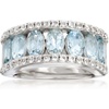 image:imageRossSimons 280 ct tw Aquamarine and 70 ct tw White Topaz Ring in Sterling SilverAquamarine