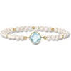 image:imageRossSimons 460 Carat Sky Blue Topaz and 45mm Cultured Pearl Bracelet in 14kt Yellow Gold