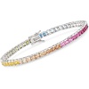image:imageRossSimons 870 ct tw Simulated Multicolored Sapphire Tennis Bracelet in Sterling SilverSapphire