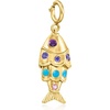 image:imageRossSimons Blue and Purple Enamel Fish Charm With Iolites and Single Amethyst in 18kt Gold Over Sterling