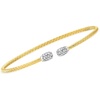 image:imageRossSimons Charles Garnier 34 ct tw CZ Cuff Bracelet in 2Tone Sterling Silver 75 inches