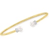 image:imageRossSimons Charles Garnier 665mm Cultured Pearl Cuff Bracelet With Czs in 18kt Gold Over Sterling and Sterling Silver 75 inches
