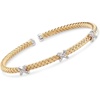image:imageRossSimons Charles Garnier Bassano 25 ct tw CZ X Station Cuff Bracelet in 2Tone Sterling Silver 7 inches