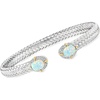 image:imageRossSimons Charles Garnier LOpal LabGrown Opal and 30 ct tw CZ Cuff Bracelet in Sterling Silver With 18kt Gold Over Sterling 75 inches
