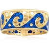 image:imageRossSimons Italian 14kt Yellow Gold Wave Ring With Blue EnamelNo Gemstone