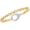 image:imageRossSimons Italian 50 ct tw CZ Oversized Lobster Clasp Bracelet in 18kt Gold Over Sterling and Sterling SilverCubic Zirconia