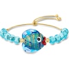 image:imageRossSimons Italian Multicolored Murano Glass Fish and Bead Bolo Bracelet With 18kt Gold Over Sterling
