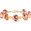 image:imageRossSimons Italian Murano Glass Heart Bracelet With 18kt Gold Over Sterling 7 inches