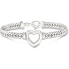 image:imageRossSimons Sterling Silver CubanLink Heart Braceletno gemstone
