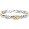 image:imageRossSimons TwoTone Sterling Silver WheatLink X Station Braceletno gemstone