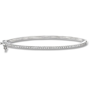 image:imagePure Collection by RossSimons 025 ct tw Diamond Bangle Bracelet in Sterling SilverDiamond